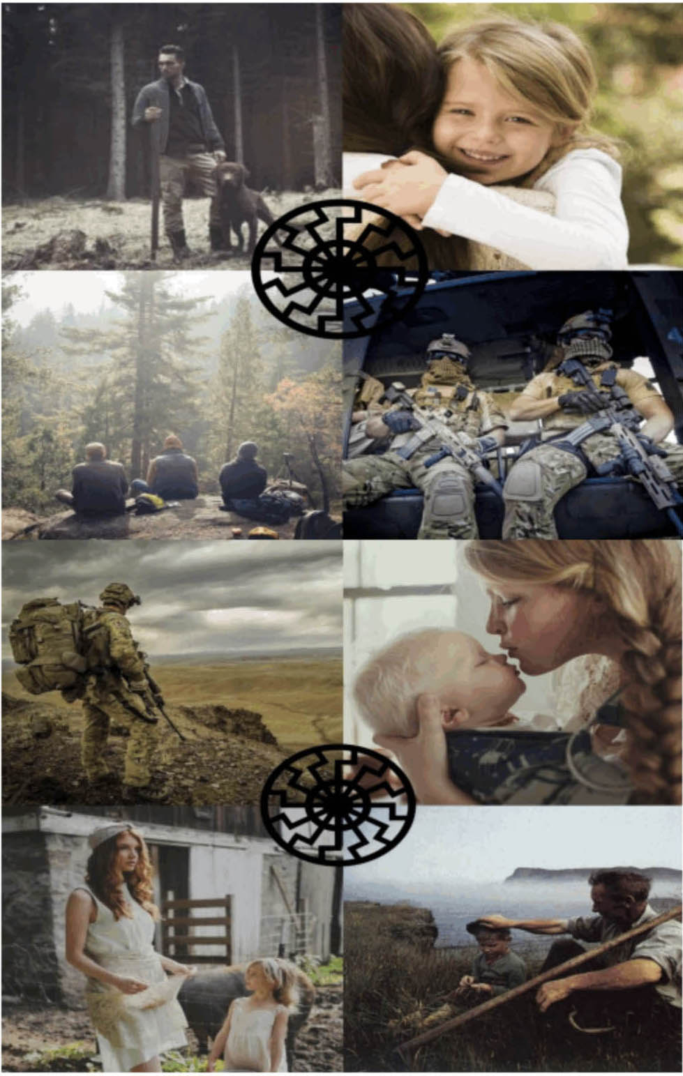 This screenshot shows several photos at the end of a racist manifesto.